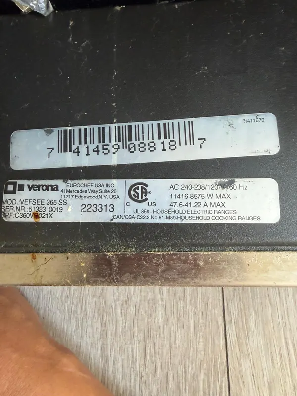 Verona oven repair, photo 1 of 3